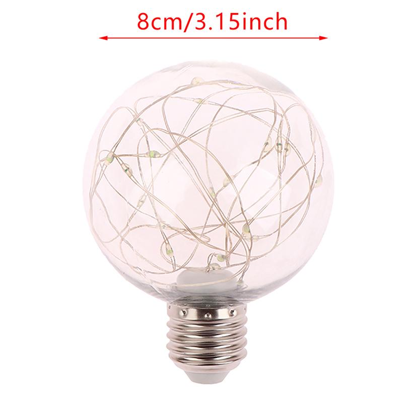 Светодиодная лампа Эдисона на проволоке, 8 см, E27, 220 В, цветная RGB подсветка, медный провод, для дома, праздничный ночник