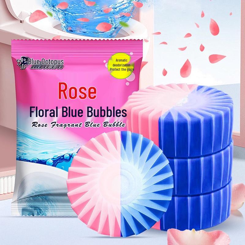 Dual-Color Rose Scented Toilet Bowl Cleaner & Deodorant