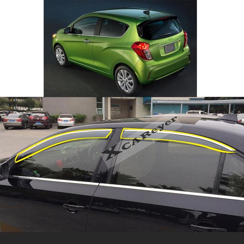 Для CHEVROLET Spark 2010 2011 2012 2013 2014 2015 2016 2017 2018 Автомобильная наклейка Пластиковый оконный стекло ветровик Защита от дождя/солнца Вентиляционное отверстие
