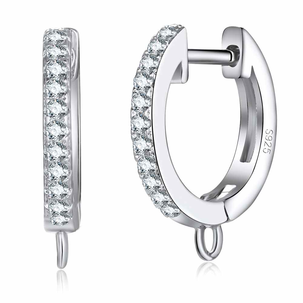 Korean Style Various Models Crystal Earring Findings Genuine 925 Sterling Silver Earring Findings Jewelry Accessories For DIY