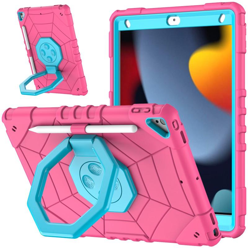 IPad 7/8/9 10.2 Inch Case 2-in-1 Shockproof PC Silicone 360 Rotating Stand Handbag