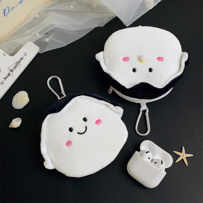 OysterPlush Cute Zipper Coin Wallet Soft Stuffed Bag for Casual Fashion Accessories