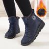 Women's Winter Faux Fur Lined Snow Boots Outdoor Non Slip Lace Up Ankle Boots Waterproof Fleece Lined Short Booties Warm High-Top Shoes for Female