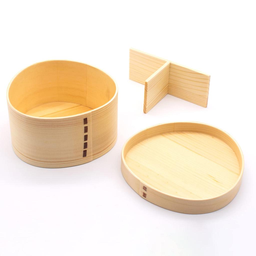 Magewappa Bento Box Деревянный ланч-бокс 14 см Одноуровневый рисовый шарик в форме натурального приблизительно. А-11-273080