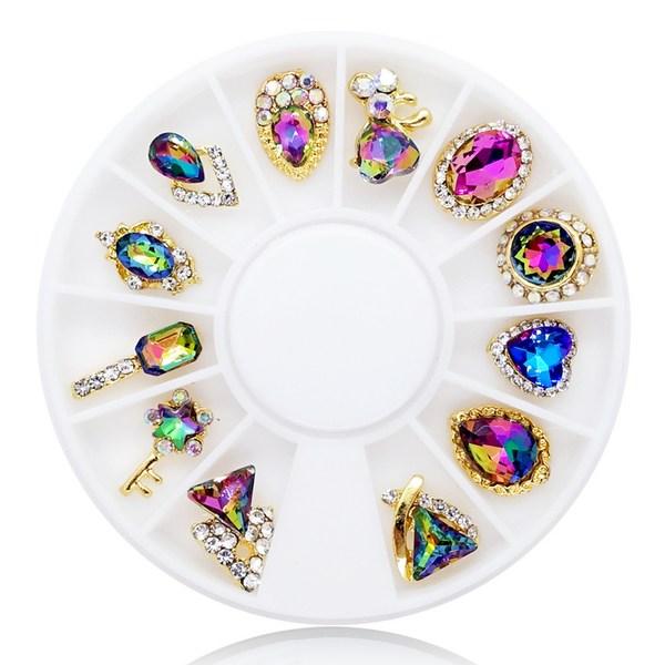 May Brown Nail Parts 04 Опаловый сапфировый камень для ногтей, 12 видов, разные цвета, 1 штука