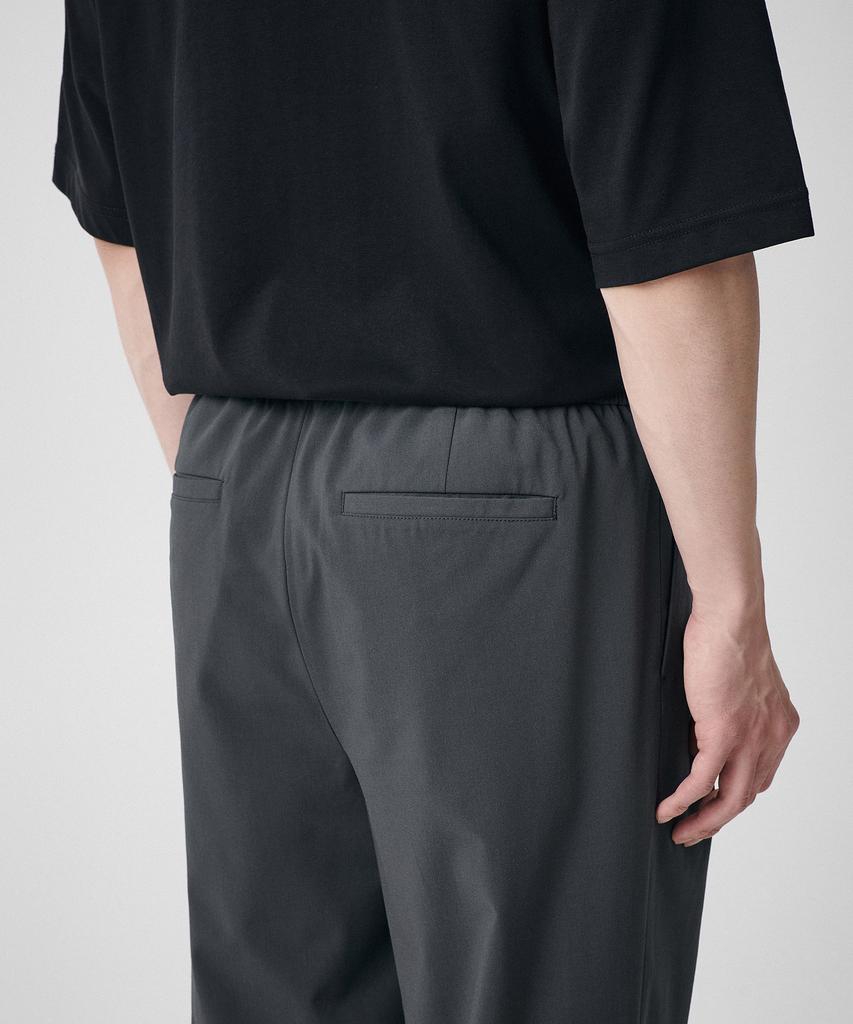 MUSINSA STANDARD [Cooltandard] One-Pleat Wide Elastic Waist Slacks [Gray]