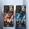 Стеклянный чехол для телефона для Samsung Galaxy S22 S21 S20 Ultra FE S9 S10 S8 Plus Note 20 10 Lite 9 8 Чехол Coque Милая голова Мини-астронавт