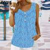 Женская мода повседневная летняя весна цветные блоки принт без рукавов V-образный вырез блузки и рубашки