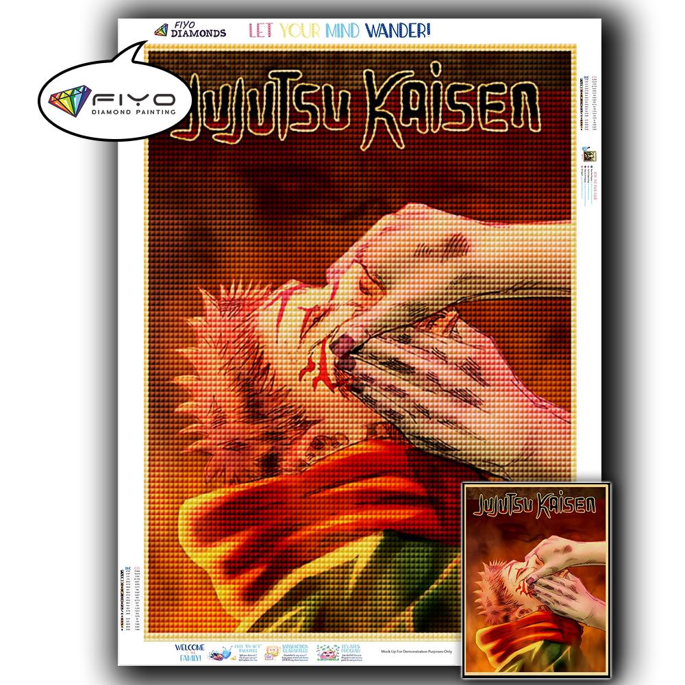 5D DIY Алмазная вышивка Аниме Дзюдзюцу Кайсен Картина Стразы Алмазная живопись Бумага Винтаж Плакат Алмазная мозаика Рукоделие Домашний декор