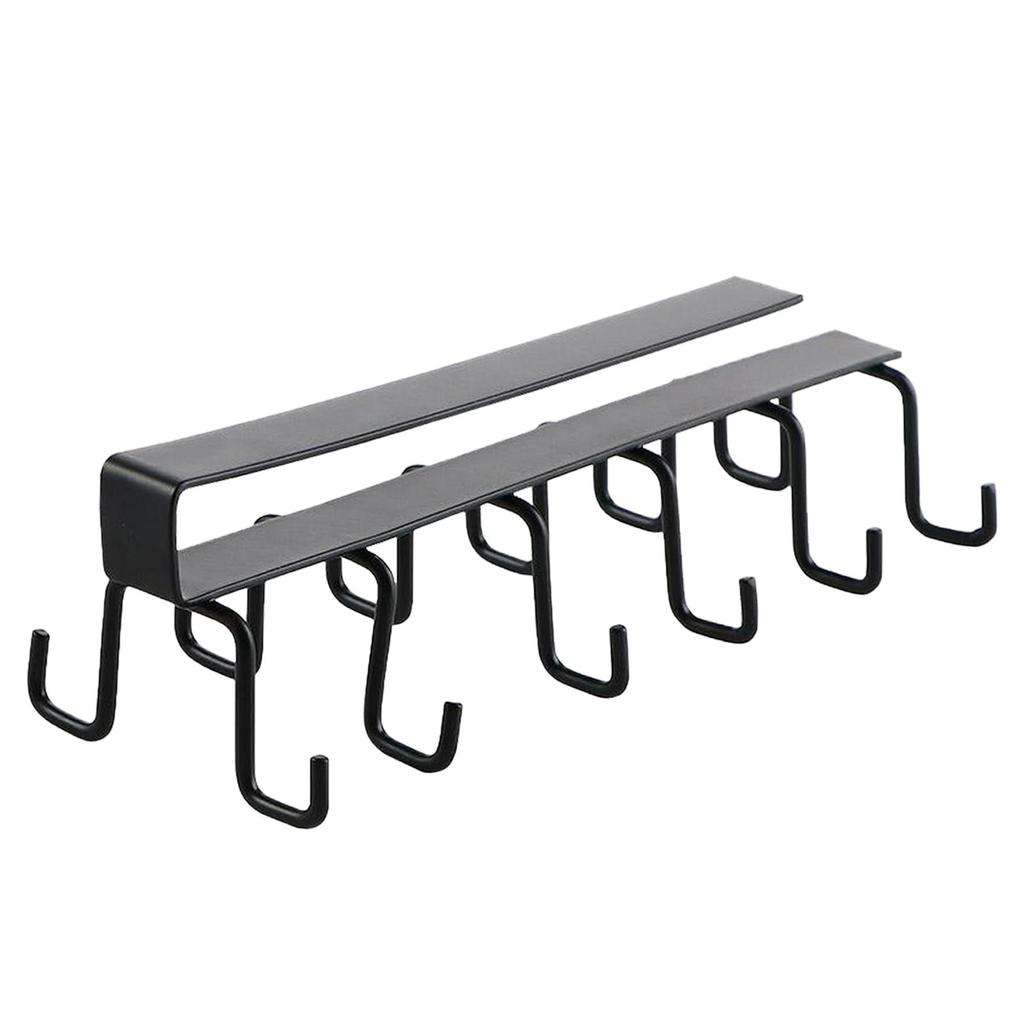 Железный подстаканник под шкафом-подставка для кофейной чашки для кухни, двухрядный крючок-подвеска, крючки, стойка