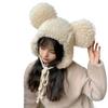 XGOPTS Women's Plush Bear Hat, Cute, Warm, Thick, with Earflaps, Perfect for FallWinter, Sun Protection, and Cold Weather Protection. Perfect for