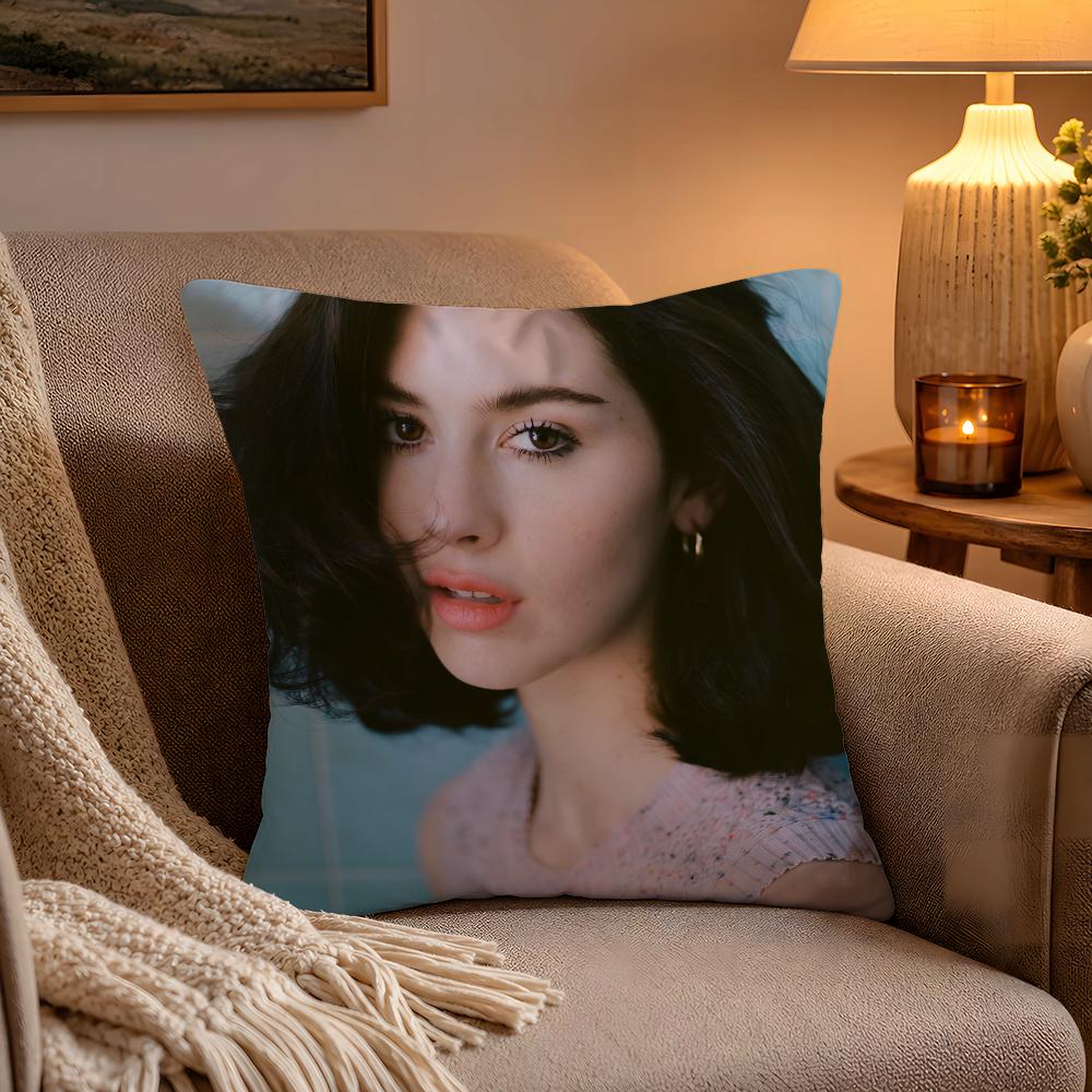 Hot Singer GGracie Abrams Pillow Case Soft Plush Cushion Cover Double Print and Invisible Zipper for Sofa Home Car Use