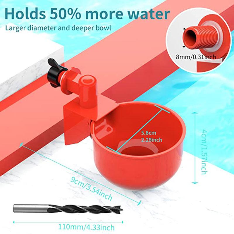 Кормушка для курицы, автоматическая поилка для наполнения, поилка для птицы, поилка для цыплят, уток, птиц, индеек и т. д., 12 шт., большие чашки