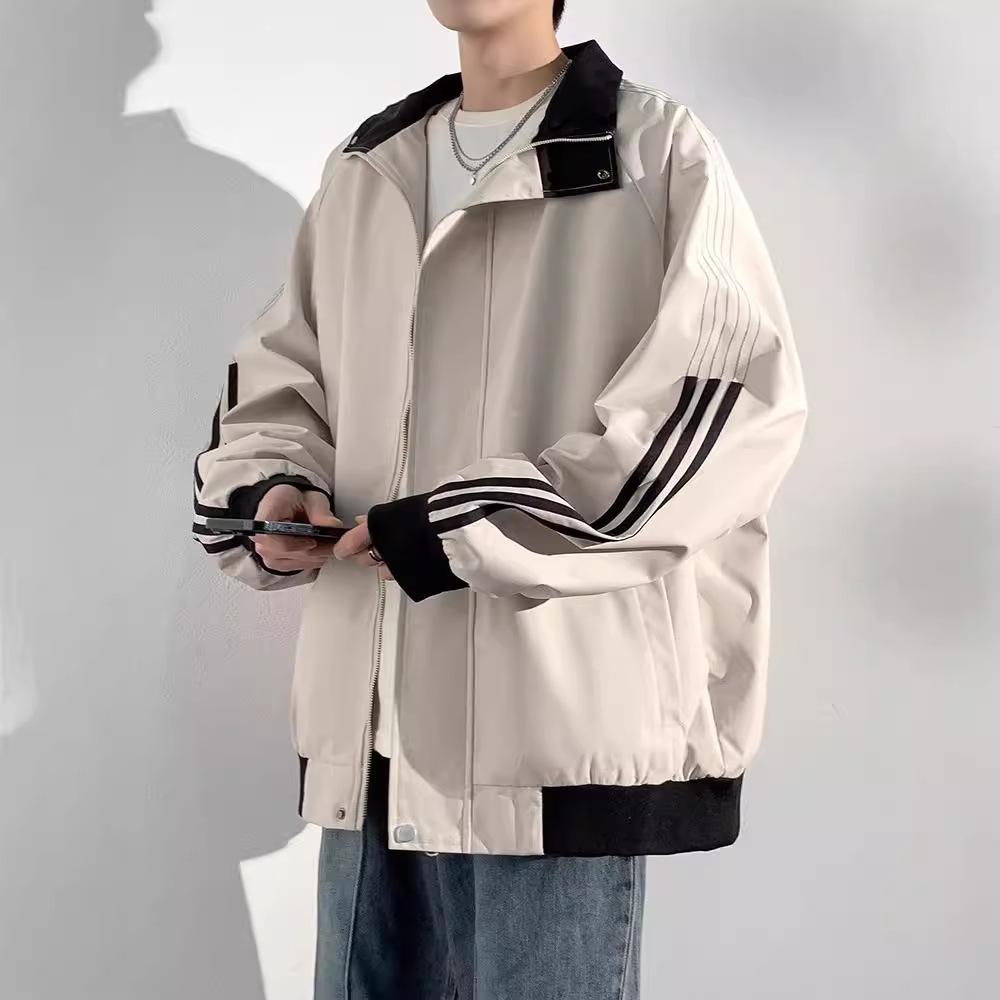 Loose Bomber Jacket Men's High-end American Baseball Jersey Autumn and Winter Retro Tooling Jacket