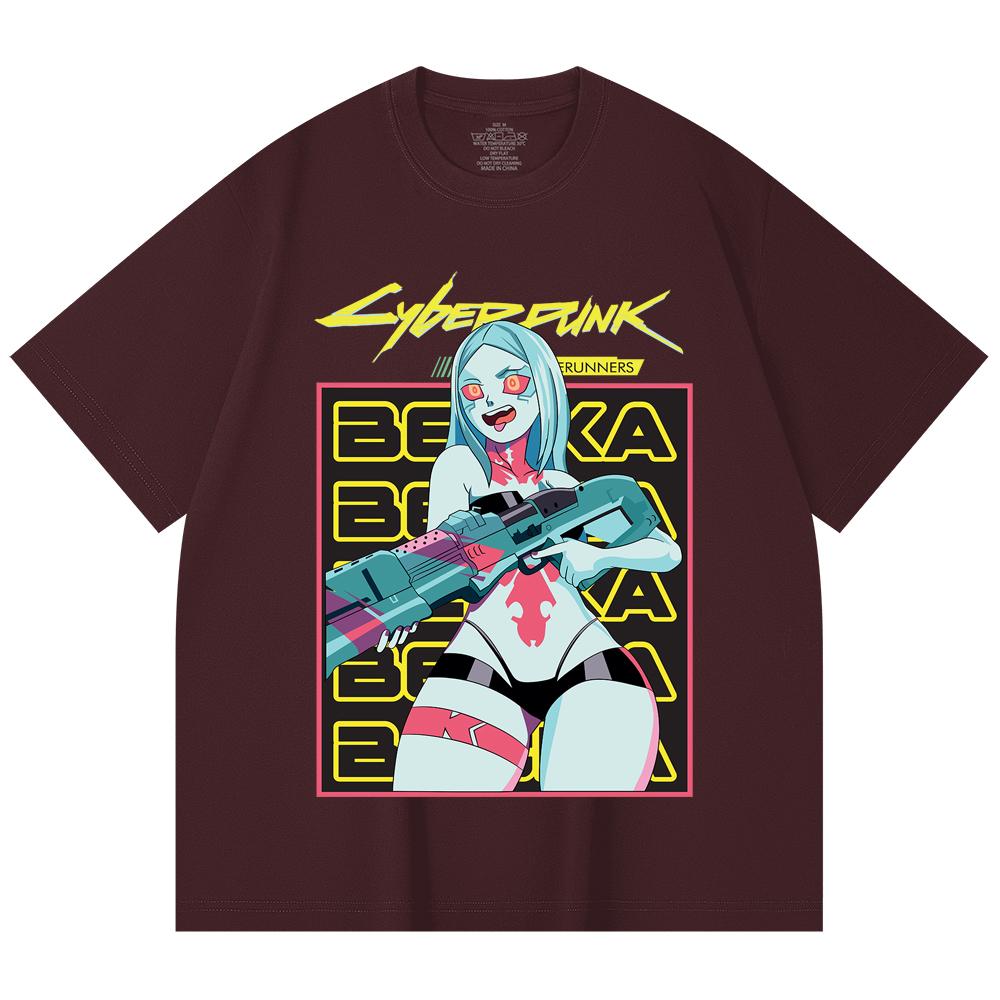 230 Gsm 100% Cotton Cyberpunk Edgerunners V3 Rebecca Print Unisex Heavy Cotton T Shirt