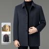 Winter New Double-sided Cashmere Coat for Men, Middle-aged Dad, Business Woolen Lapel Coat, Down Liner Top