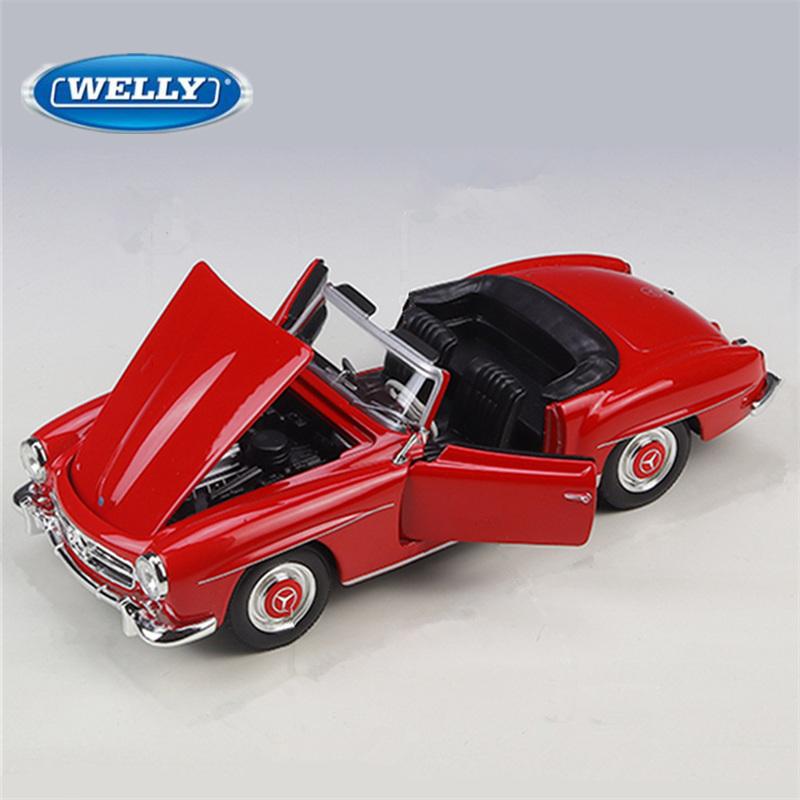 Welly 1/24 1955 Mercedes-Benz 190 SL Сплав Родстер Модель Роскошного Автомобиля Литой Металл Классический Ретро Старый Автомобиль Транспортные Средства Модель Детские Подарки