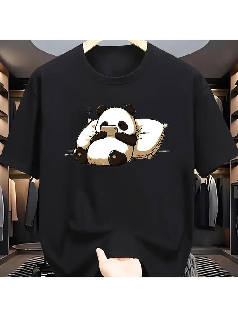 Funny Cartoon Men's T-Shirt Cotton O-neck short-sleeved Tee Unisex casual Daily T Shirts Oversi