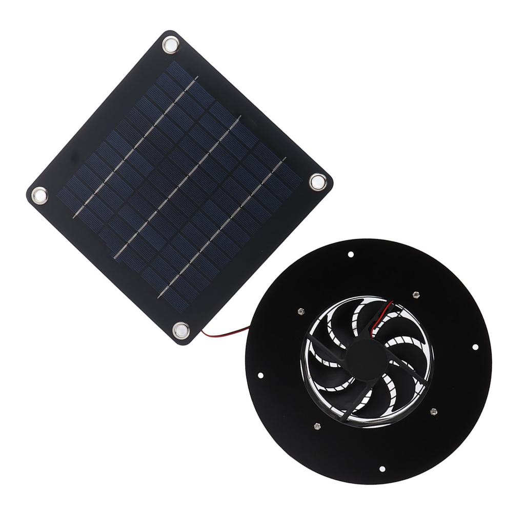 Solar Powered Exhaust Fan Kit 22cm Portable Solar Panel Exhaust Fan 20W for RV Chicken Coops