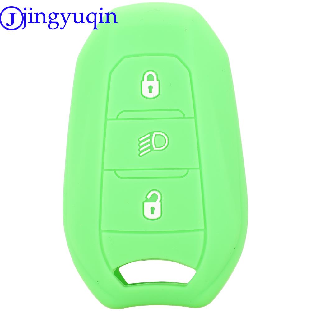 Jingyuqin Чехол-держатель для ключа-брелока автомобиля для Peugeot 208 DS3 5008 DS5 DS6 для Citroen C4 C5 X7 Силиконовая резина Смарт