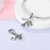 MULA 925 Silver Eiffel Tower Pendant Bead Original Travel Charms for Children's Bracelet Making Jewelry Gift with Zircon