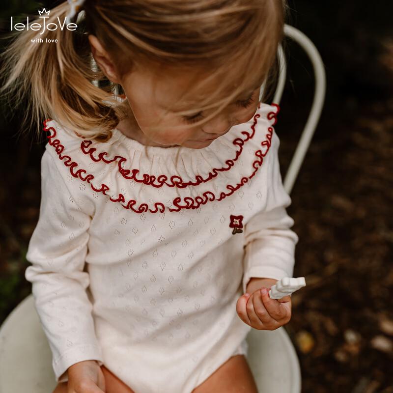 LELE JOVE Nordic Infant Ruffle Doll Collar Bodysuit