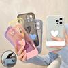 Прозрачный чехол-подставка с 3d сердечком для Iphone 13 12 11 Pro Max X Xr Xs 13pro, противоударный силиконовый чехол ярких цветов