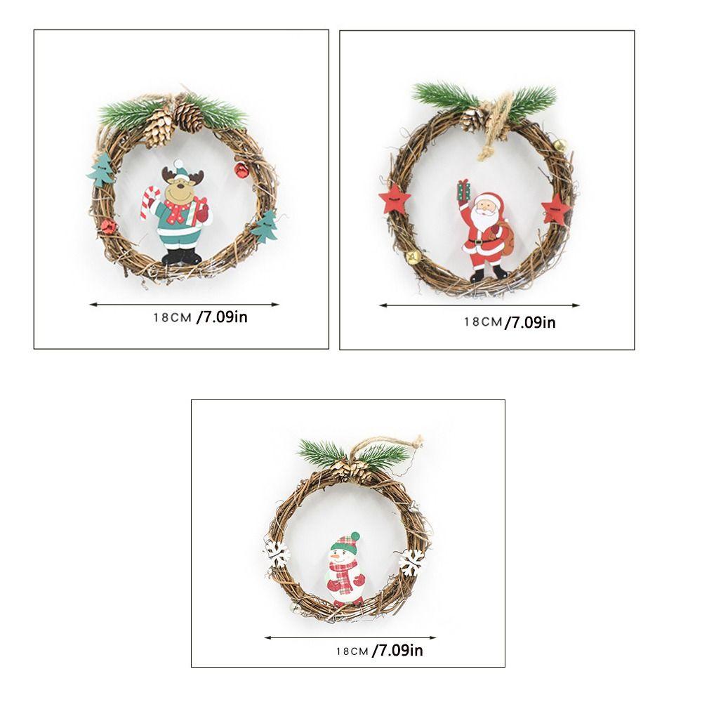 Simulation Christmas Wreath Elk deer Christmas Front Door Pendant Shining Christmas Garland Wall