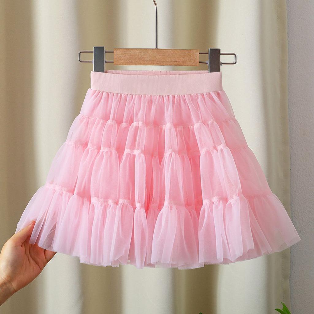 Юбка миди для девочки Стильная юбка принцессы из сетки Универсальная и пышная внутренняя юбка