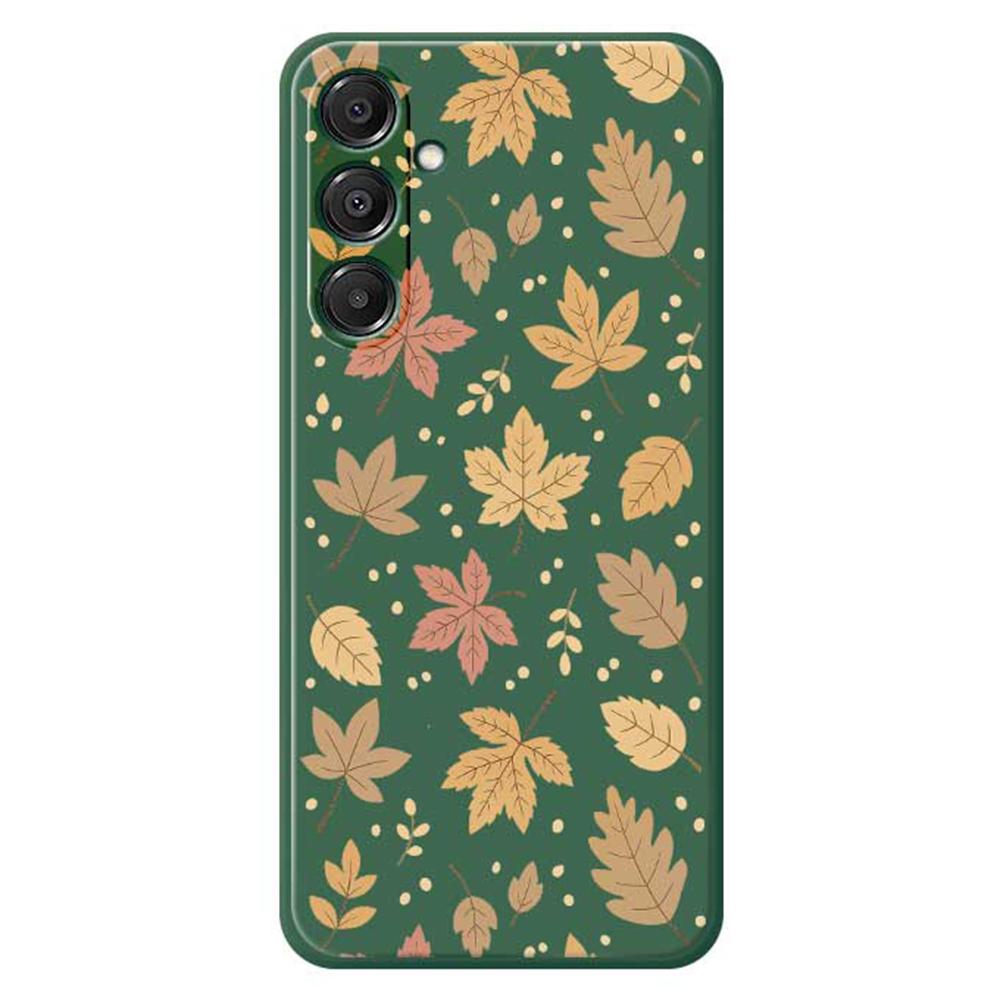 For Samsung Galaxy A16 5G/4G Case Leaves Pattern Printing Straight Edge TPU Phone Back Cover