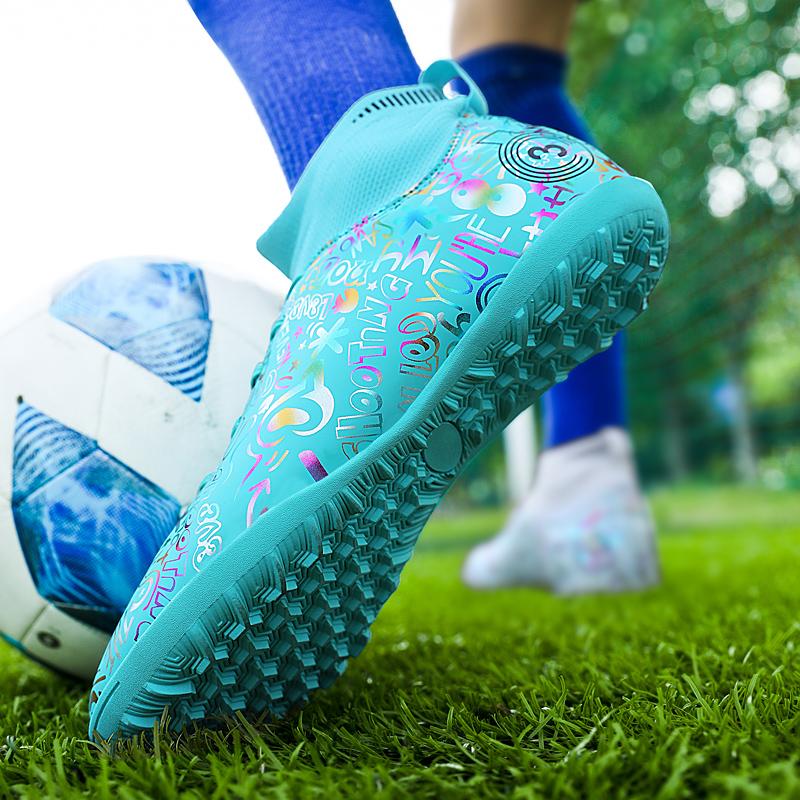 Мужские/женские футбольные бутсы из пяти резиновых материалов с мягкой подошвой и короткой ручкой производства Lammers Кожаные футбольные бутсы Детские футбольные кроссовки