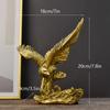 Nordic Resin Golden Eagle Animal Figurines Hawk Statue Craft Sculpture Ornament Home Living Room Office Desktop Cabinet Decor