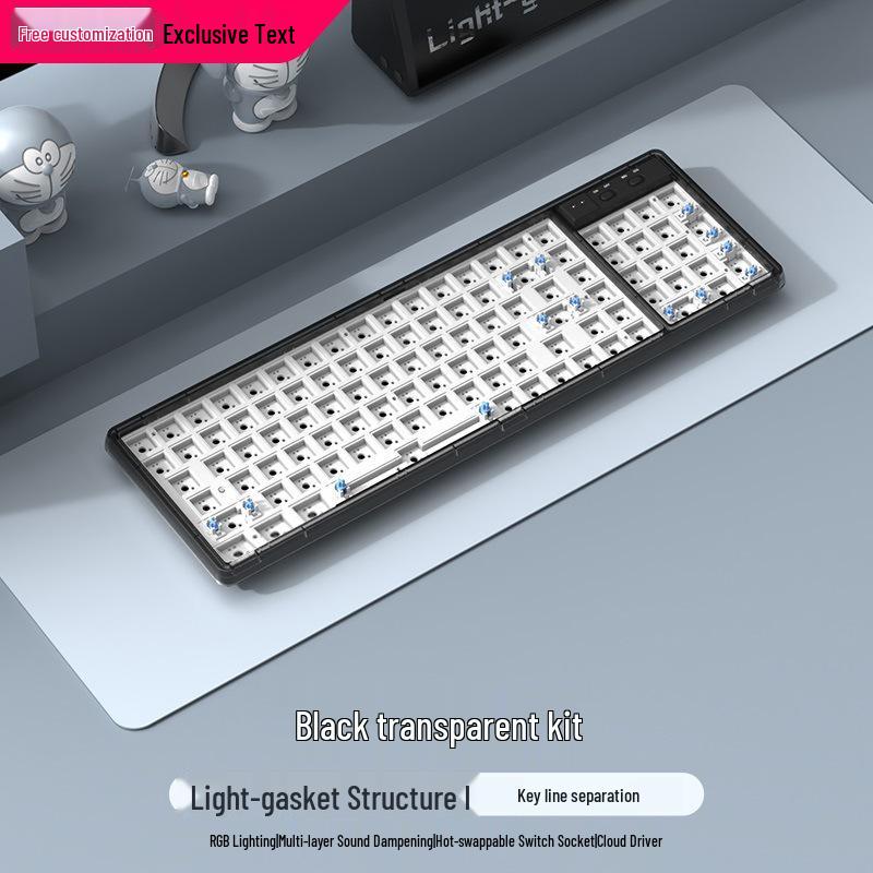 Трехрежимный механический набор для клавиатуры Langtu GK102 со структурой Gasket и RGB