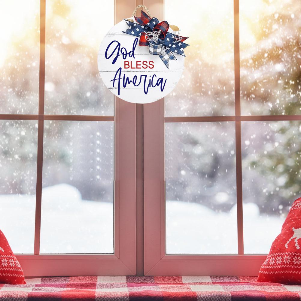 4th of July Wooden Sign Memorial Day Patriotic Sign Independence Day Decoration for Home Wall Front