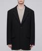 Musinsa Standard Меланжевый шерстяной оверсайз-блейзер в стиле "папина куртка" [Черный]