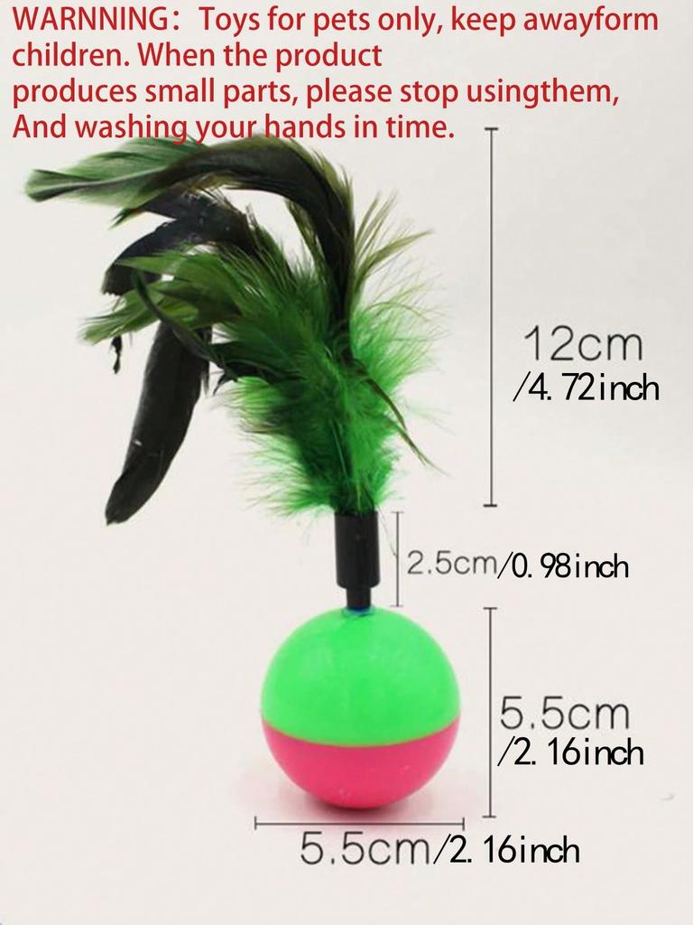 1pc Pets Empire Feather Tumbler Cat Toy Ball Toy Cat Tumbler Mouse Plush Cat Amusement Supplies Pet Toy Creative Cat Sanding