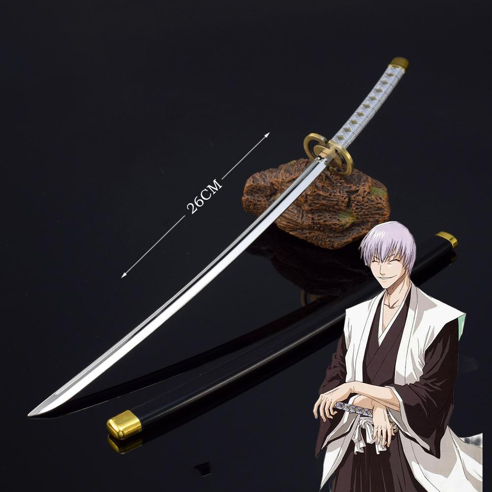 26cm Bleach Mini Tensa Zangetsu Sword Keychain for Fans Anime Peripherals Kurosaki Ichigo Metal Mask Pendant Keychain Gifts