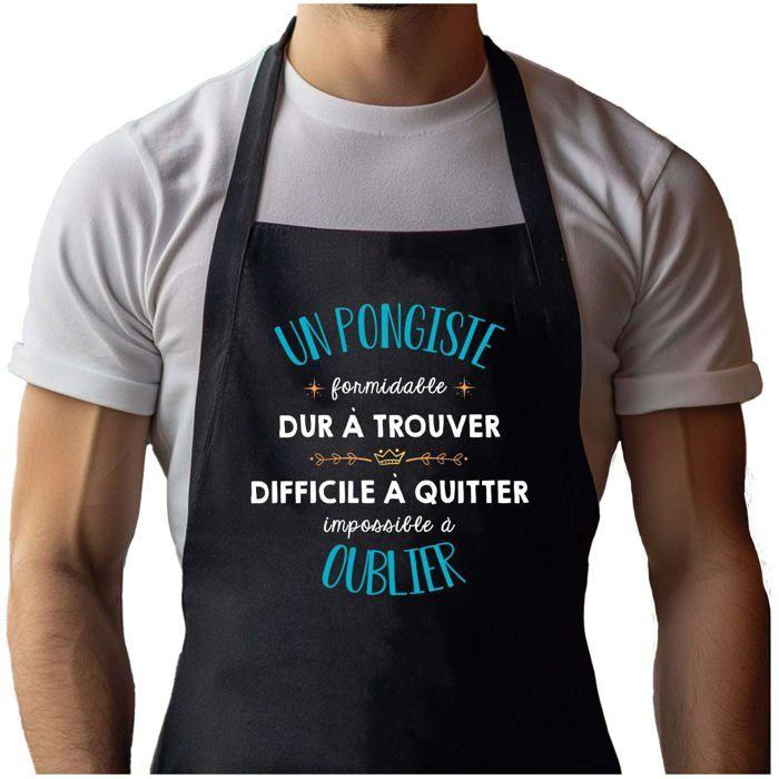 Tablier de cuisine - Un pongiste Formidable Homme - Noir - Coton - Impression bretonne