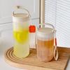 350/550Ml Transparent Plastic Water Bottle Portable Leak-proof Drinking Cup WIth Handle Travel Sport Heat-resistant Tumbler