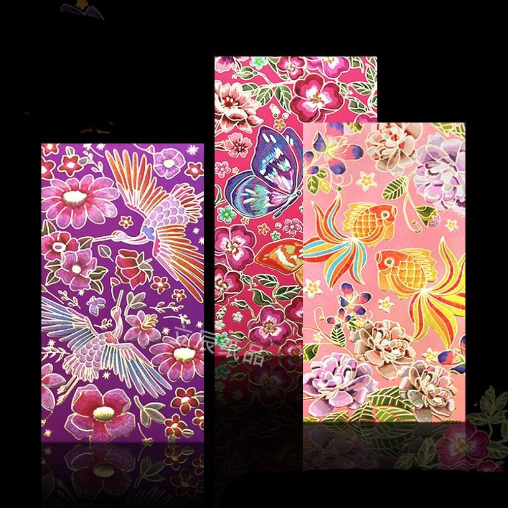 6 шт. Винтажные конверты для денег на удачу в китайском стиле, карман для денег, красный конверт на Новый год, Праздник весны