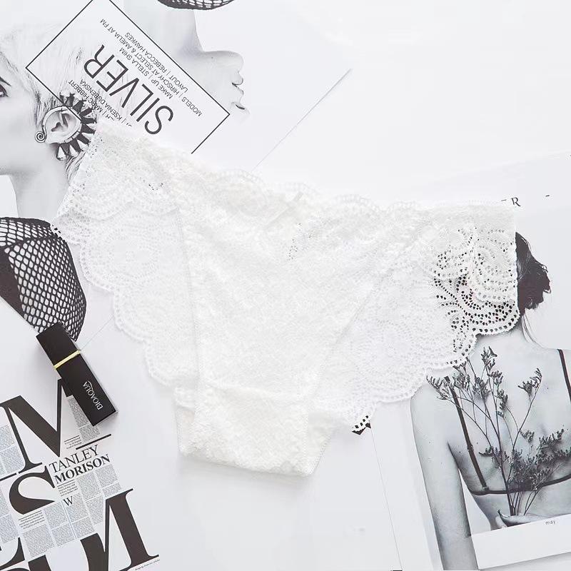 Underwear Women's Low Waist Knickers Sexy Hollow Lace Briefs Comfortable Breathable Lingerie Cotton Crotch Panties