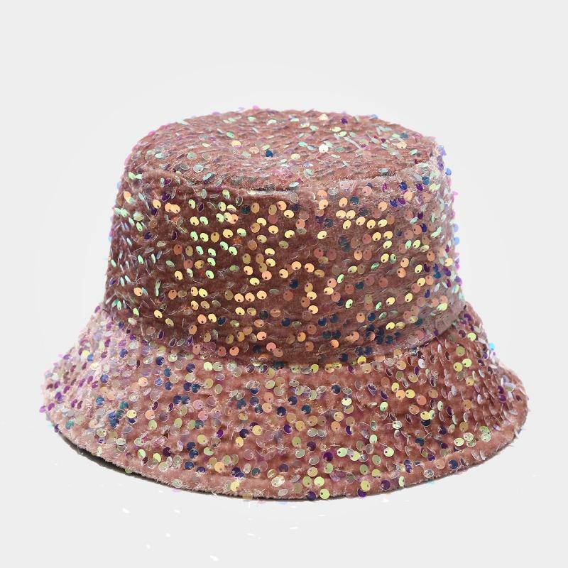 Women S Fashion Sequined Double Sided Wear Fisherman Hat Street Sun Protection