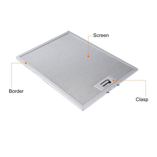 2 шт. металлический фильтр для вытяжки 320x260 мм, легко устанавливаемый, снимаемый, алюминиевый жировой фильтр, универсальный сетчатый фильтр-экстрактор для Baumatic CBCB9201 AL260319