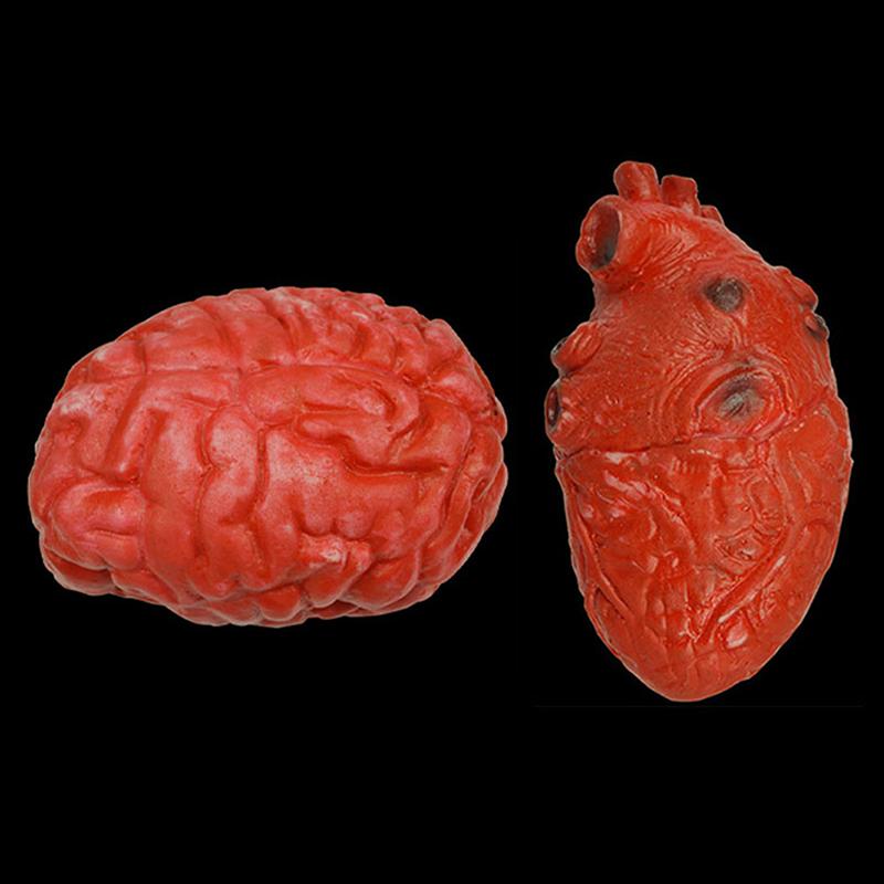 Halloween Horror Bloody Fake Brain Heart Props Lifelike Simulation Human Organ Decorations For Spooky Home Party Decorations