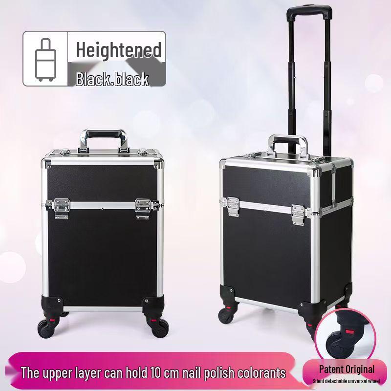 Профессиональный кейс-тележка для визажиста: Хранилище большой вместимости с замком для инструментов для макияжа, маникюра и тату.