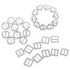 10Pcs Heart Round Square Shape Ribbon Buckle Sliders for DIY Craft Card Invitation (Silver)