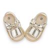 2025 Summer Bow PU Baby Girl Sandals - Korean Style Cute Solid Color Walker Shoes