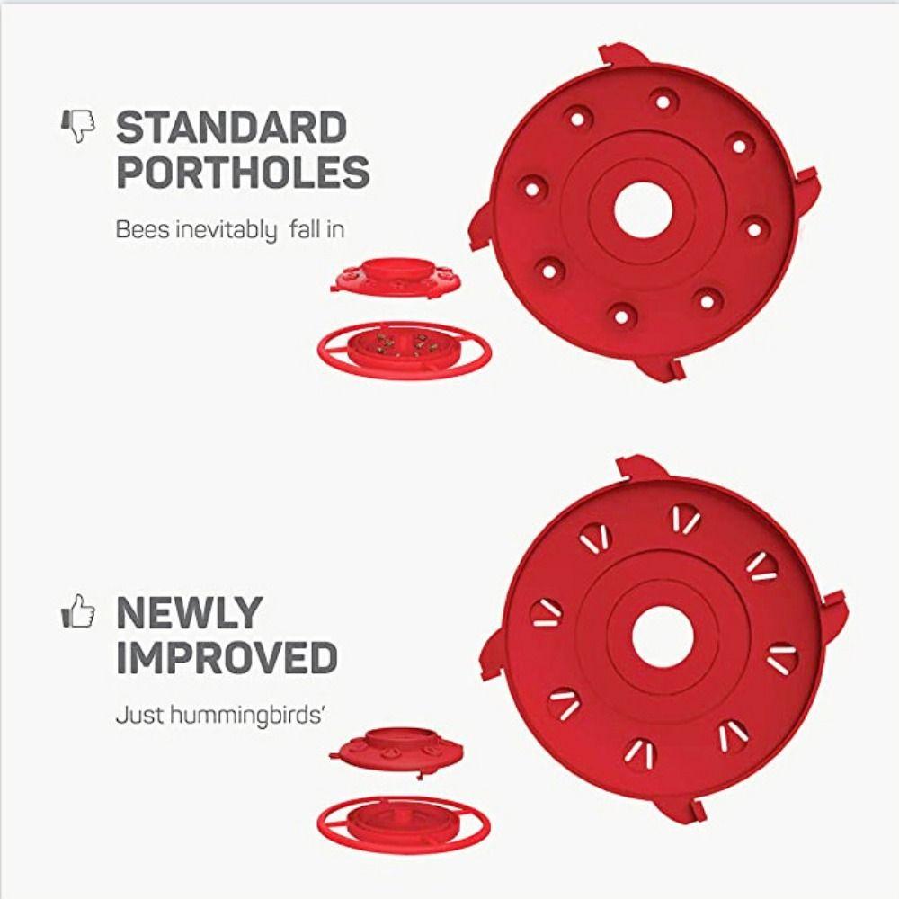 Plastic/Metal Detachable Humming Bird Feeder with Hook Birds Drinking Tray  Patio