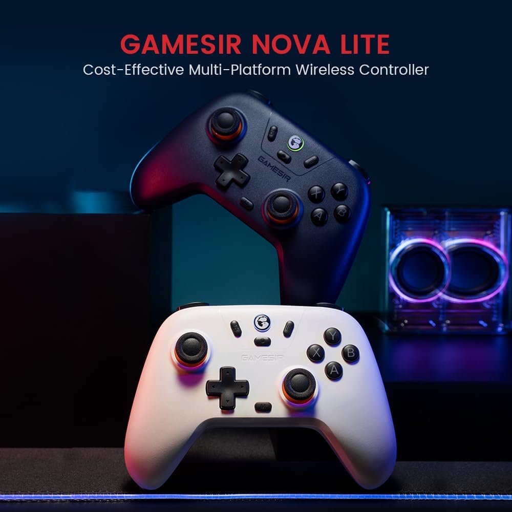 GameSir Nova Lite Wireless Controller for Switch, Android, iOS, Switch, and Windows PC. Features Hall Effect Sticks, Linear Triggers, Bluetooth, 2.4GH