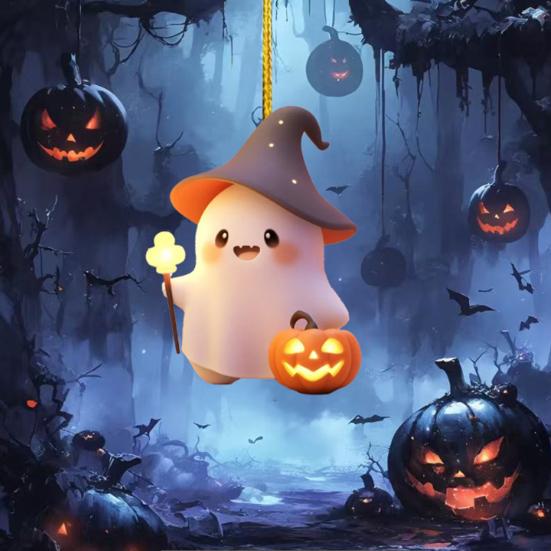 Halloween Ornament Cute Ghost Pumpkin Decor Car Interior Decor Pendant Decoration for Halloween Party Gift
